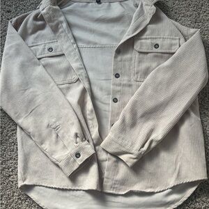 Vince Cream Ribbed-Collar Top